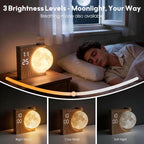 Alarm Clock for Bedrooms, Sunrise Alarm Clock Wake up Light for Kids Teens, White Noise Sound Machine, Moon Light Dual Alarms for Heavy Sleepers, Night Light Clock for Preppy Room Decor