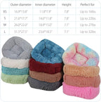 Cozy Cave Donut Pet Bed for Dogs & Cats - Self-Warming Plush Cushion for Improved Sleep - Dark Gray XS