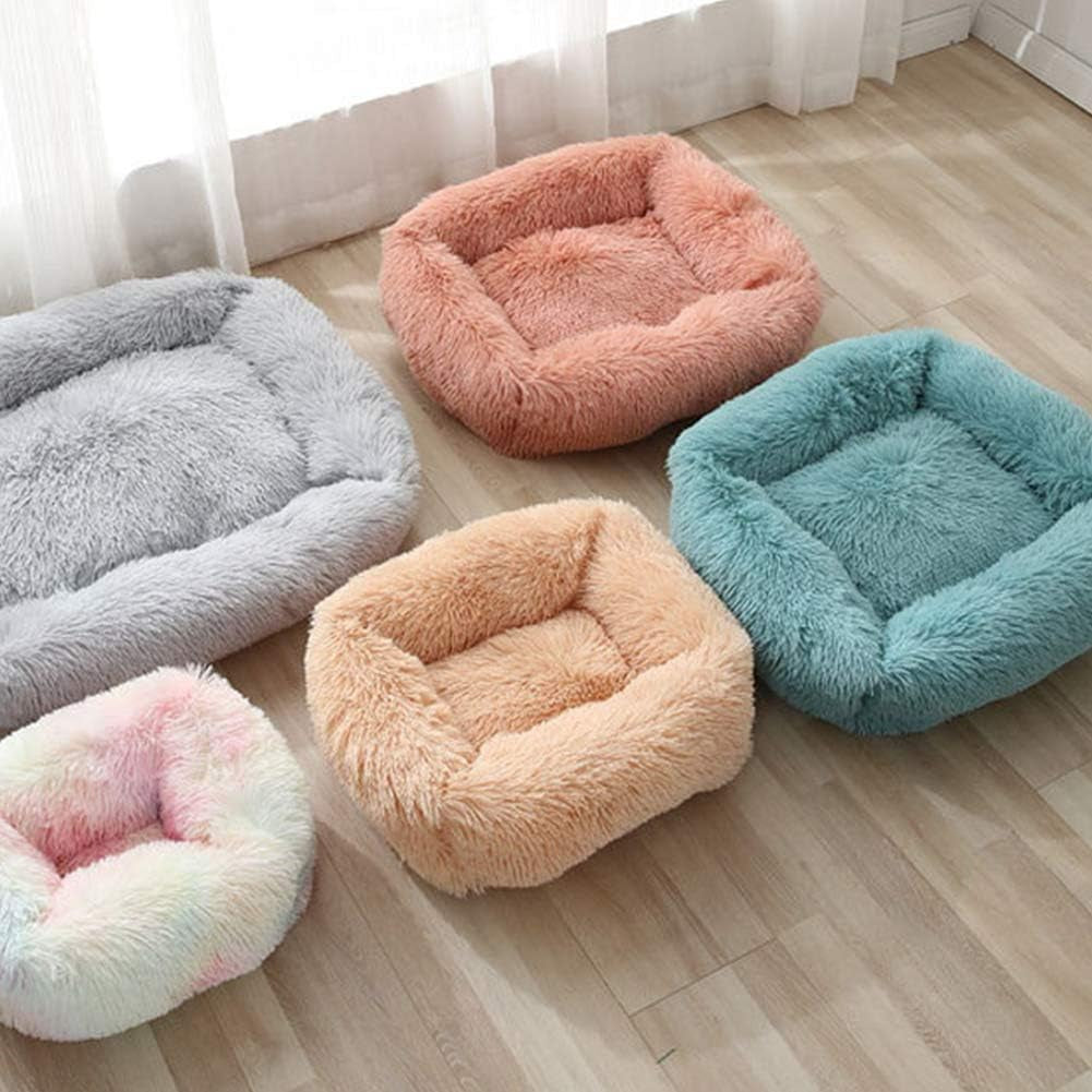 Cozy Cave Donut Pet Bed for Dogs & Cats - Self-Warming Plush Cushion for Improved Sleep - Dark Gray XS