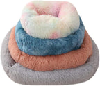 Cozy Cave Donut Pet Bed for Dogs & Cats - Self-Warming Plush Cushion for Improved Sleep - Dark Gray XS